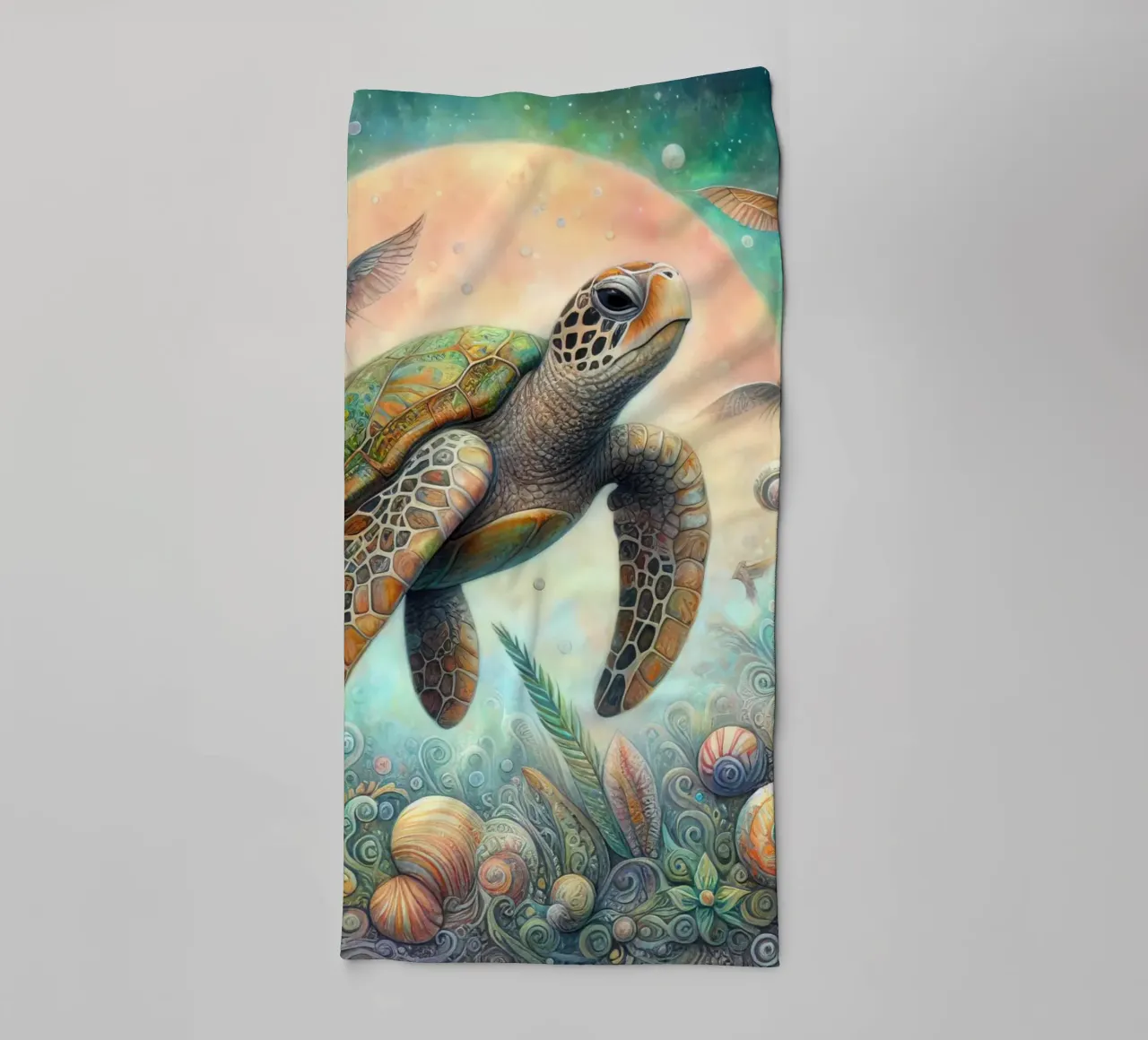 a capricious sea turtle. towel by 🎁 ARTVI-SHOP