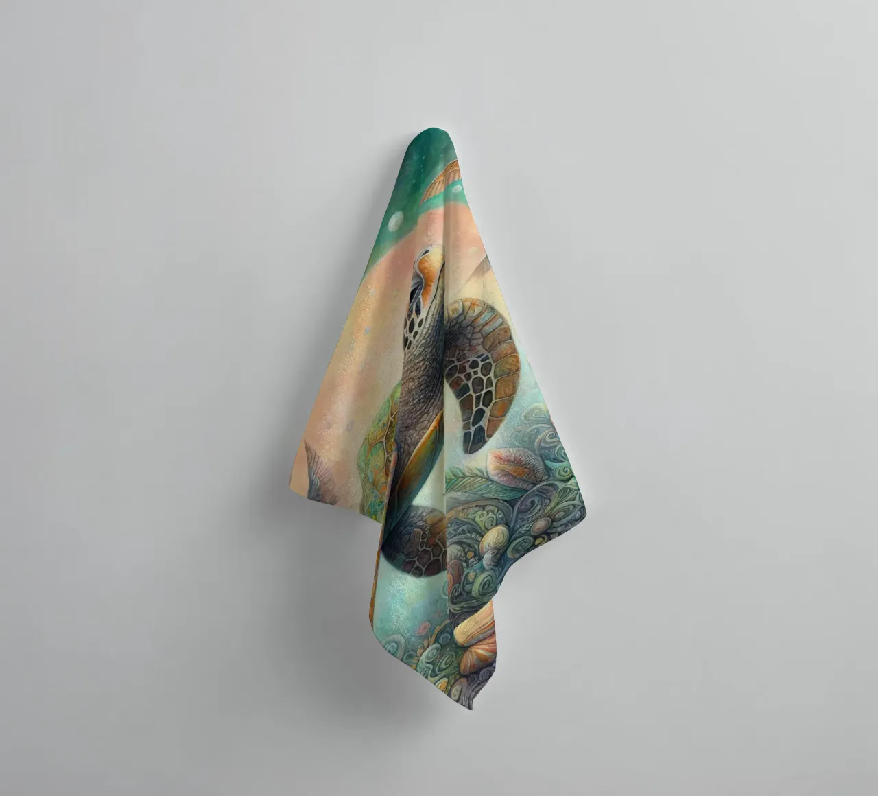 a capricious sea turtle. towel by 🎁 ARTVI-SHOP