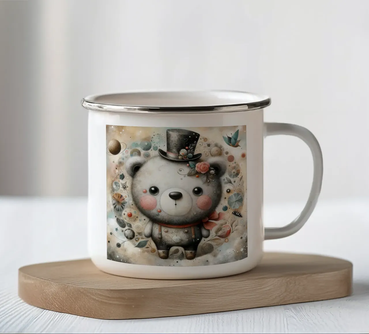 un orso capriccioso tazza in smalto da 🎁 ARTVI-SHOP