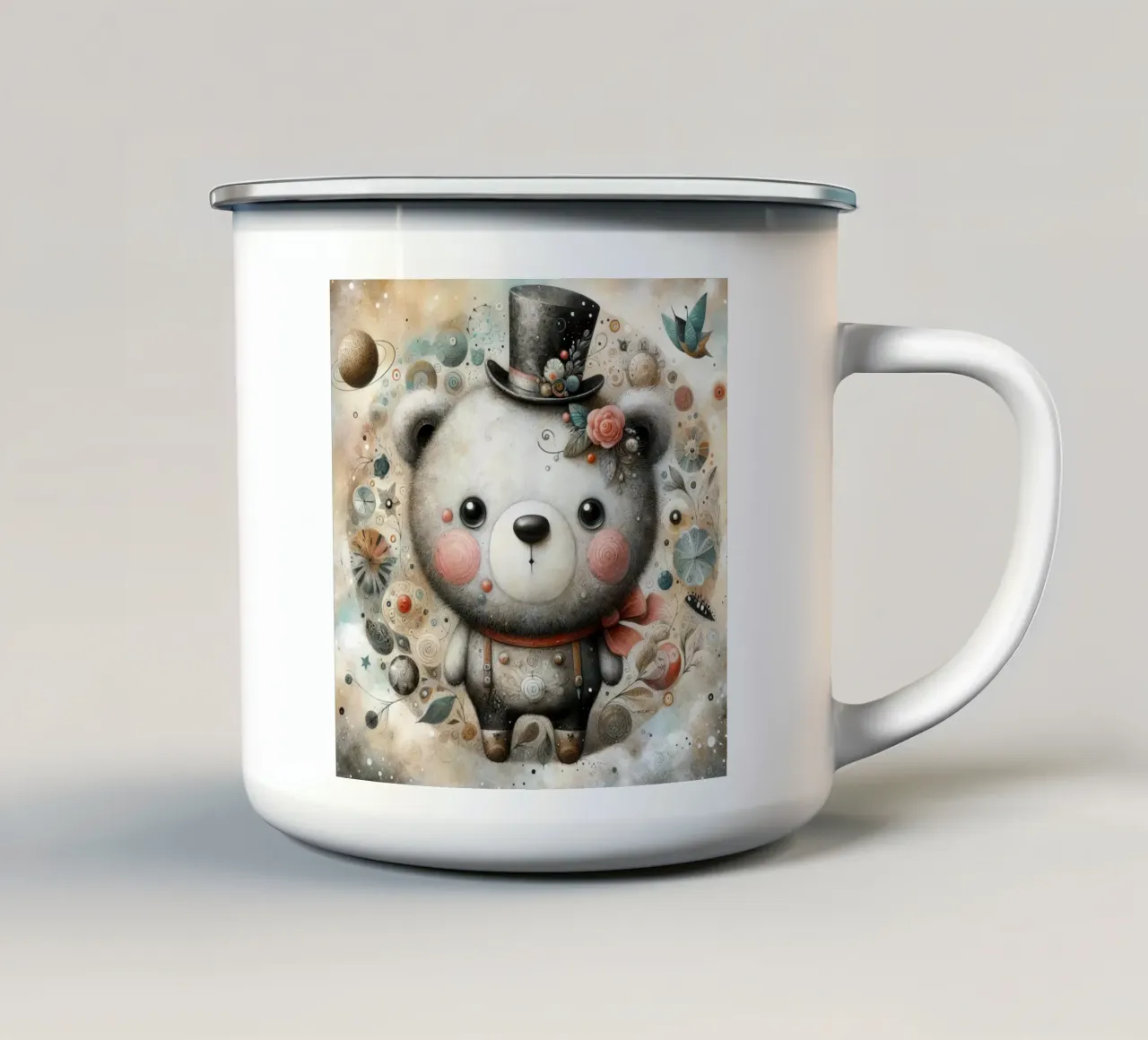 un orso capriccioso tazza in smalto da 🎁 ARTVI-SHOP