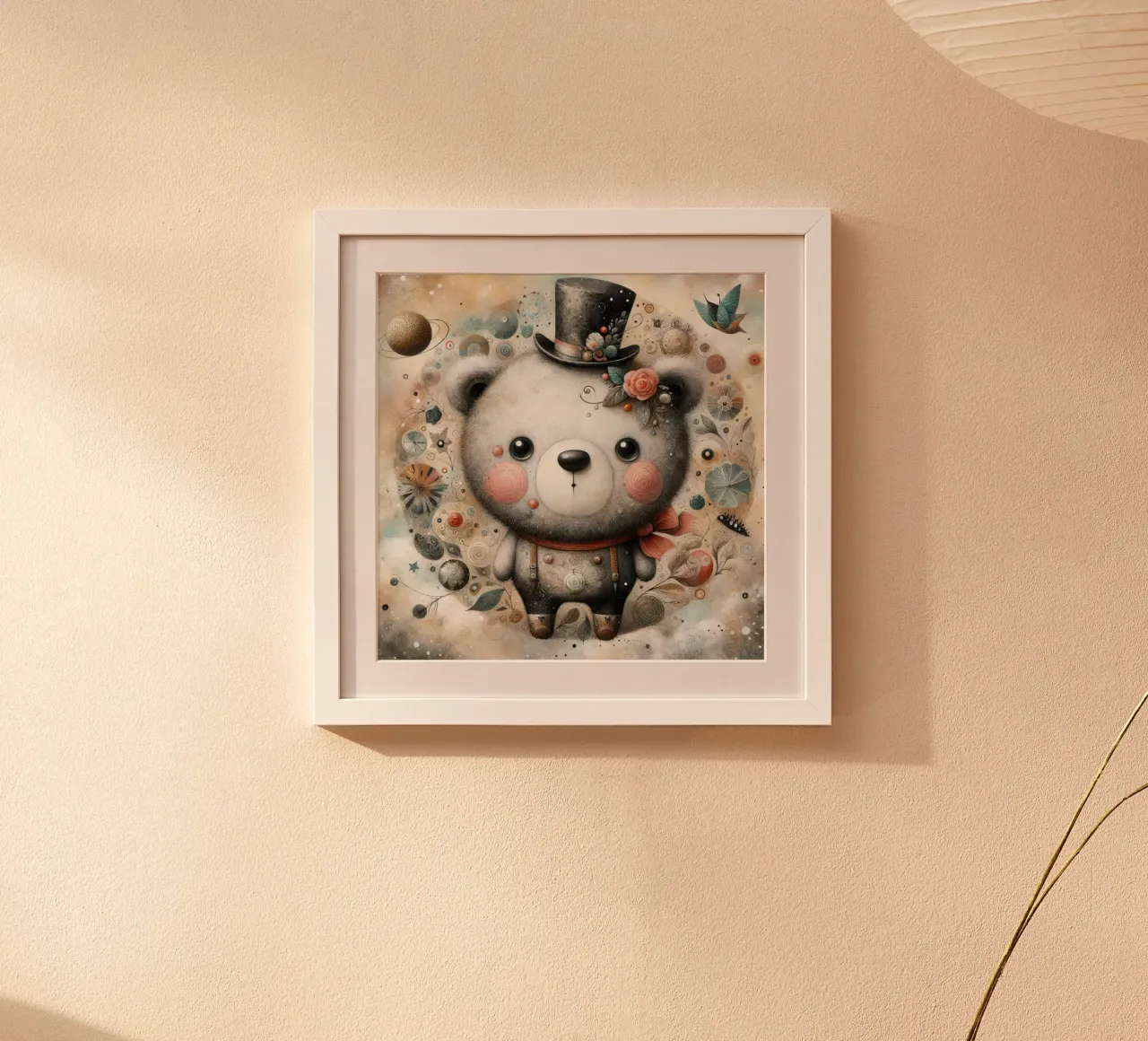 un orso capriccioso poster con telaio in legno da 🎁 ARTVI-SHOP