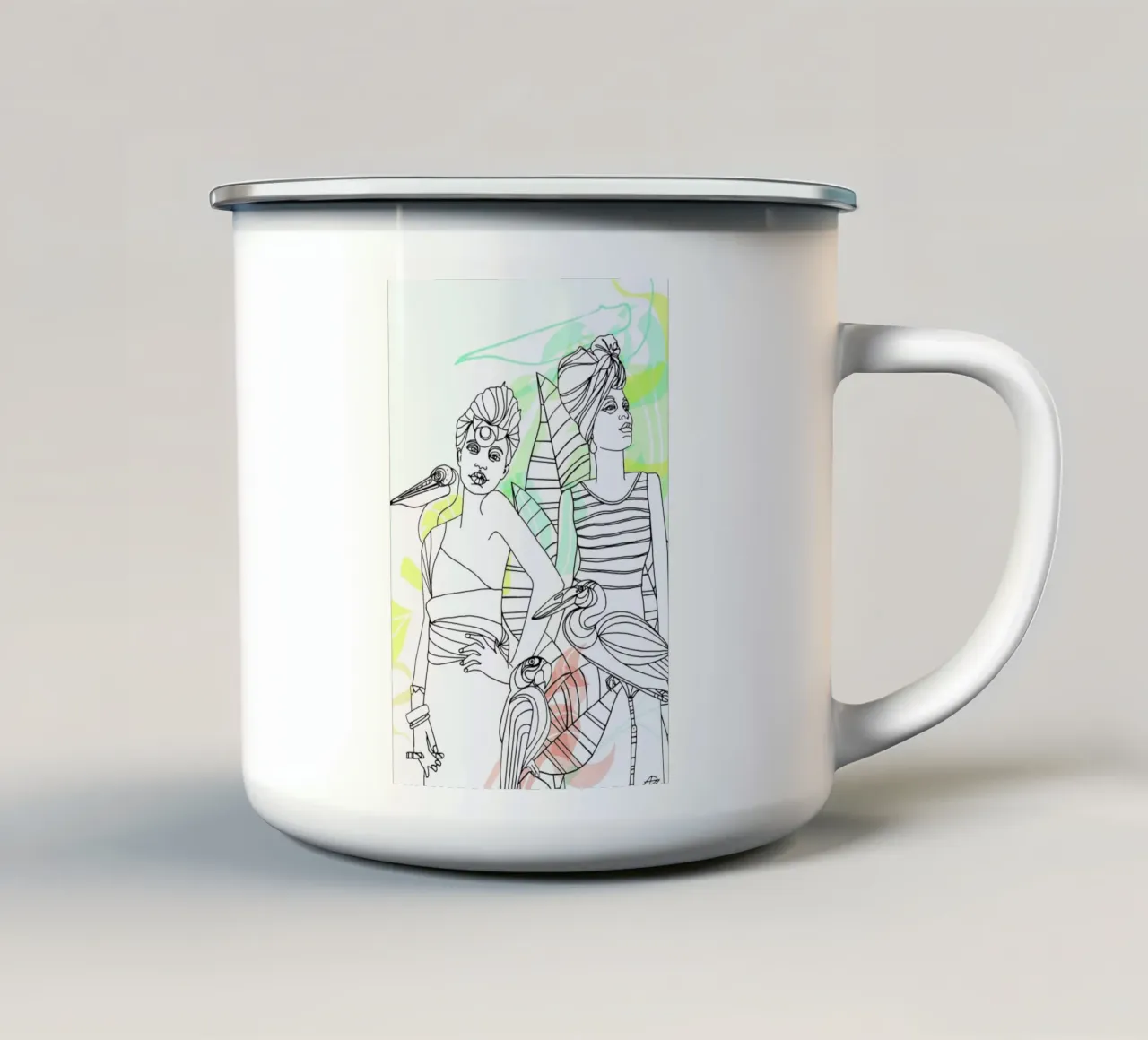 Smokers - Queens & Dandies tazza in smalto da Anja Denz