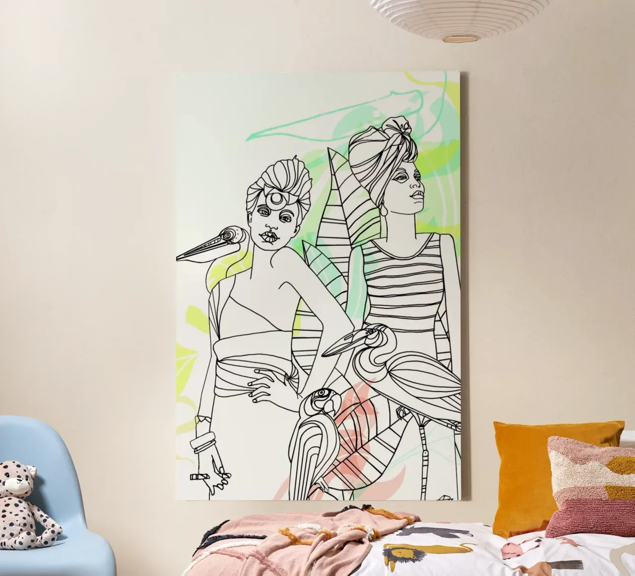 Smokers - Queens & Dandies canvas met Baklijst van Anja Denz