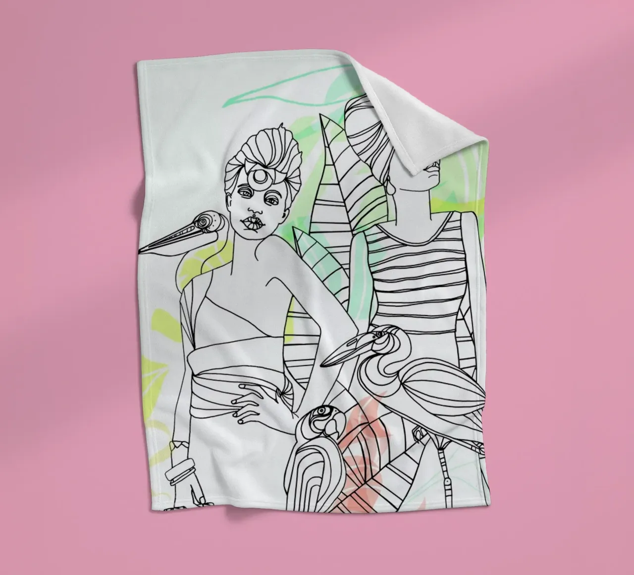 Smokers - Queens & Dandies fleece blanket by Anja Denz