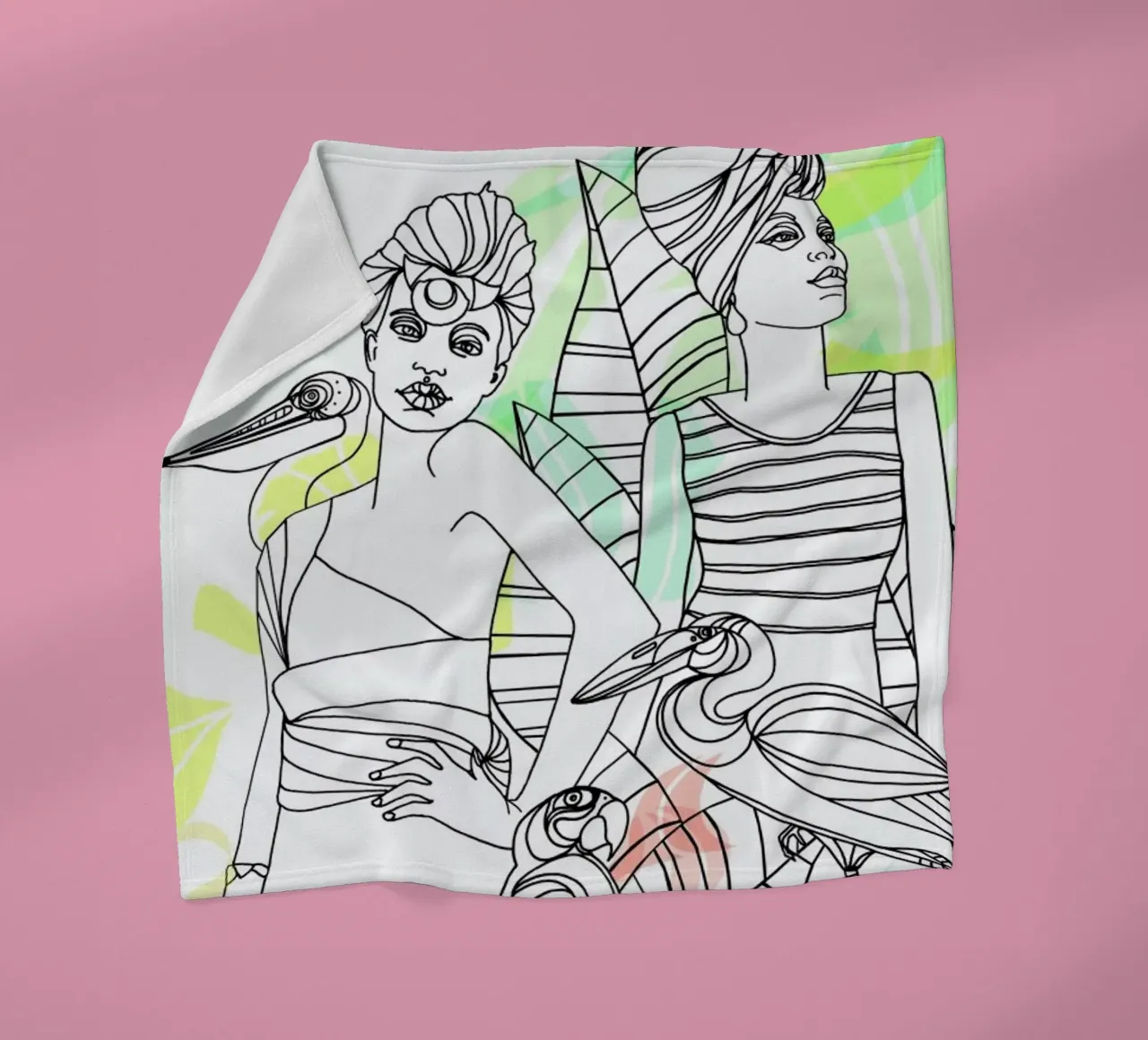 Smokers - Queens & Dandies fleece blanket by Anja Denz