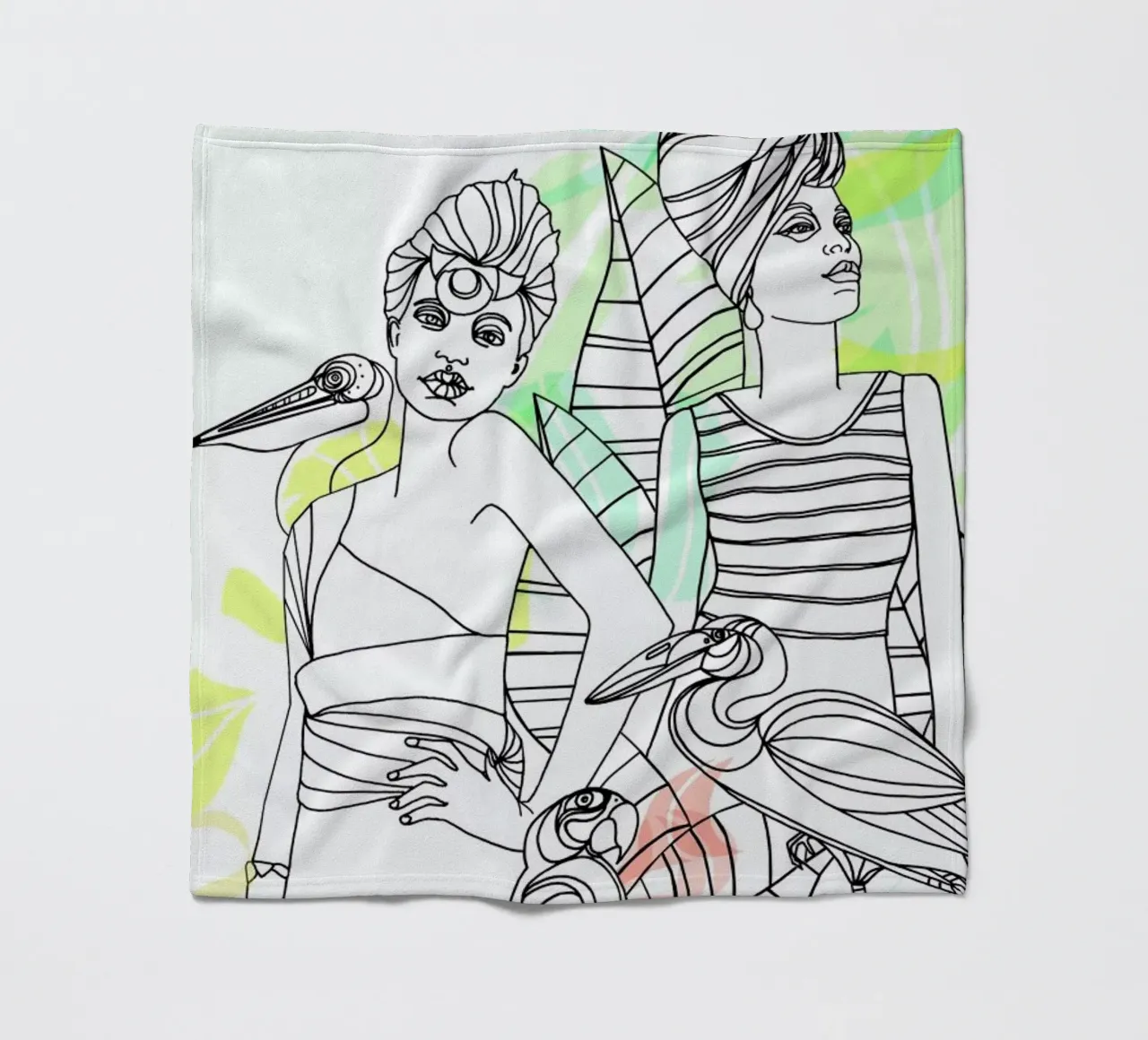 Smokers - Queens & Dandies fleece blanket by Anja Denz