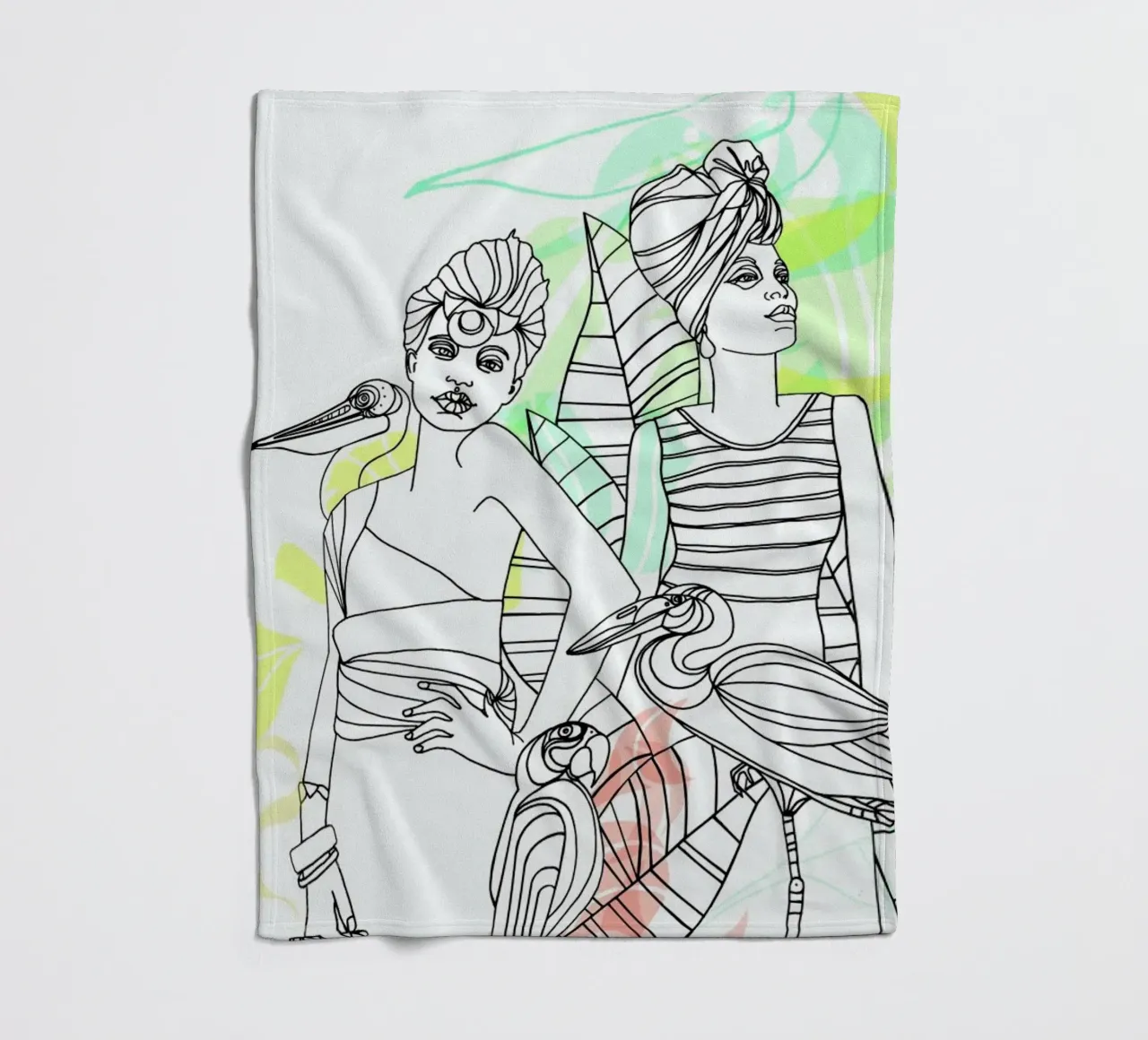 Smokers - Queens & Dandies fleece blanket by Anja Denz