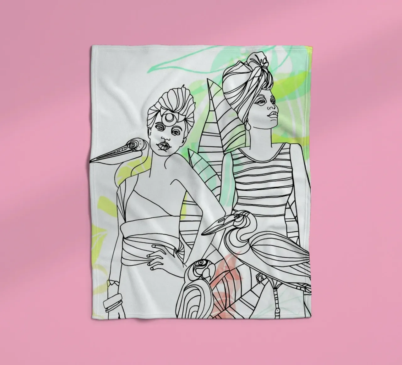 Smokers - Queens & Dandies fleece blanket by Anja Denz
