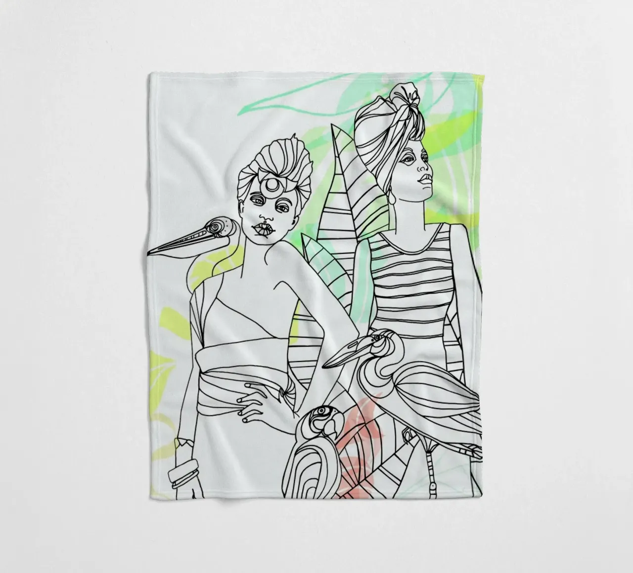Smokers - Queens & Dandies fleece blanket by Anja Denz