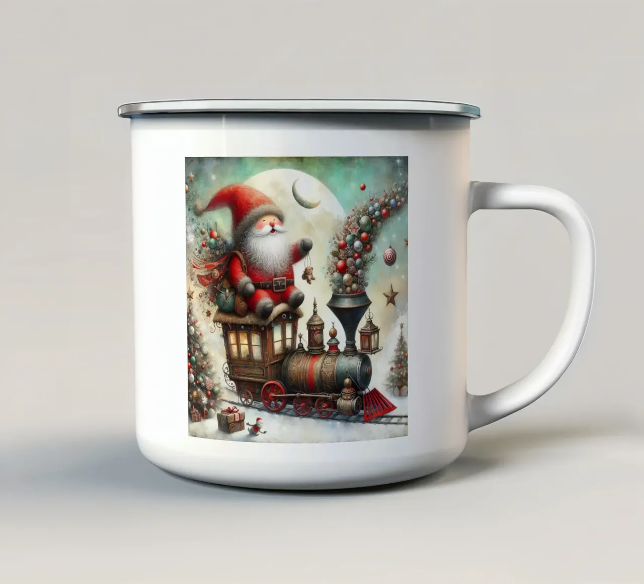 a capricious Santa Claus tazza in smalto da ARTVI-SHOP