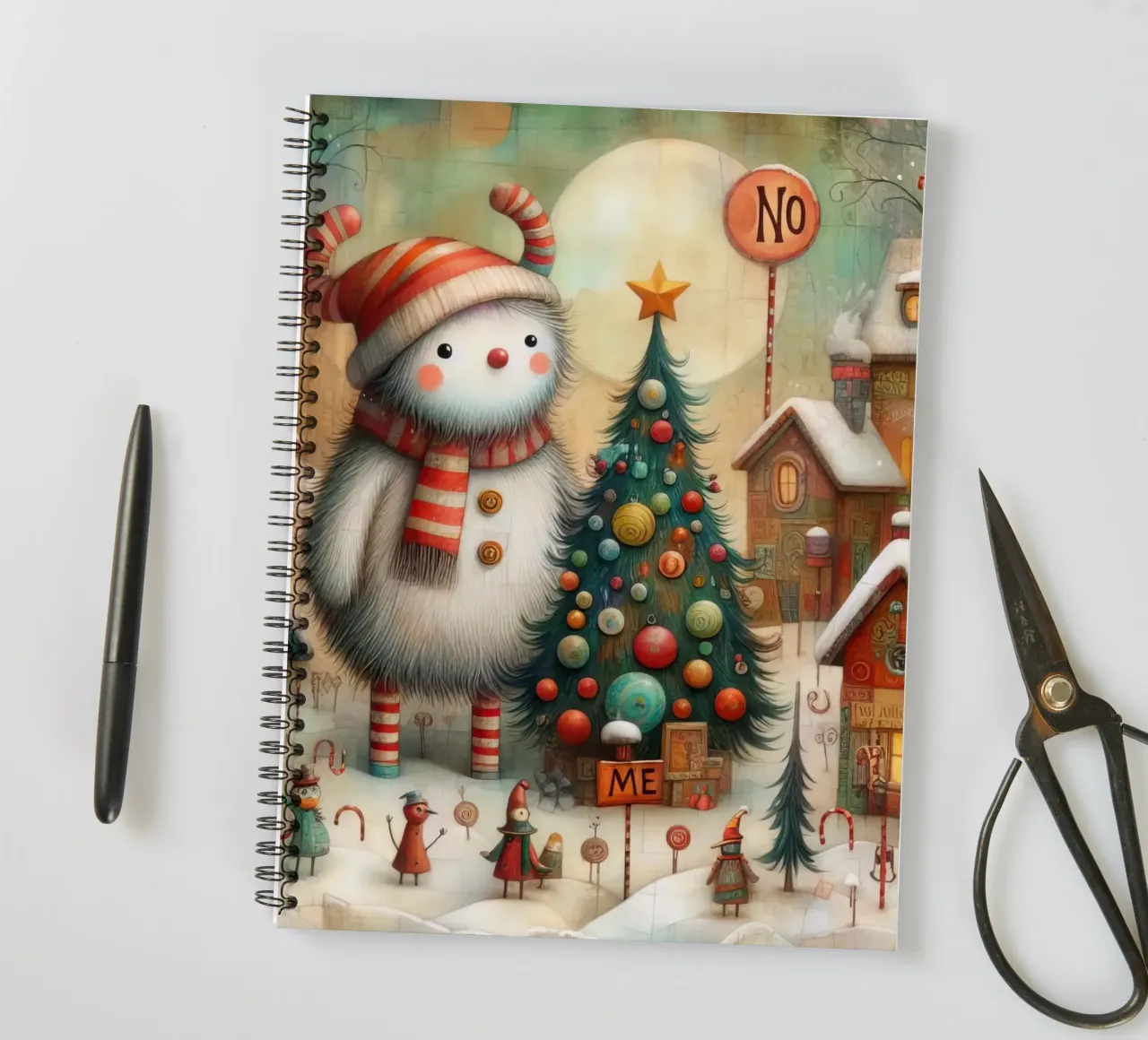 un Père Noël capricieux carnet à spirale de 🎁 ARTVI-SHOP