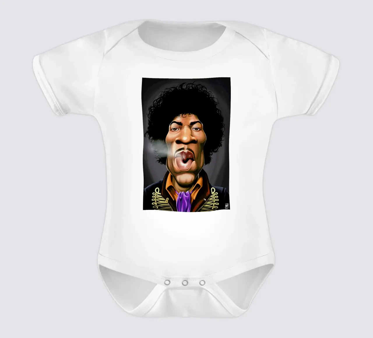 Jimi Hendrix body neonato maniche corte da Rob Art | Illustration