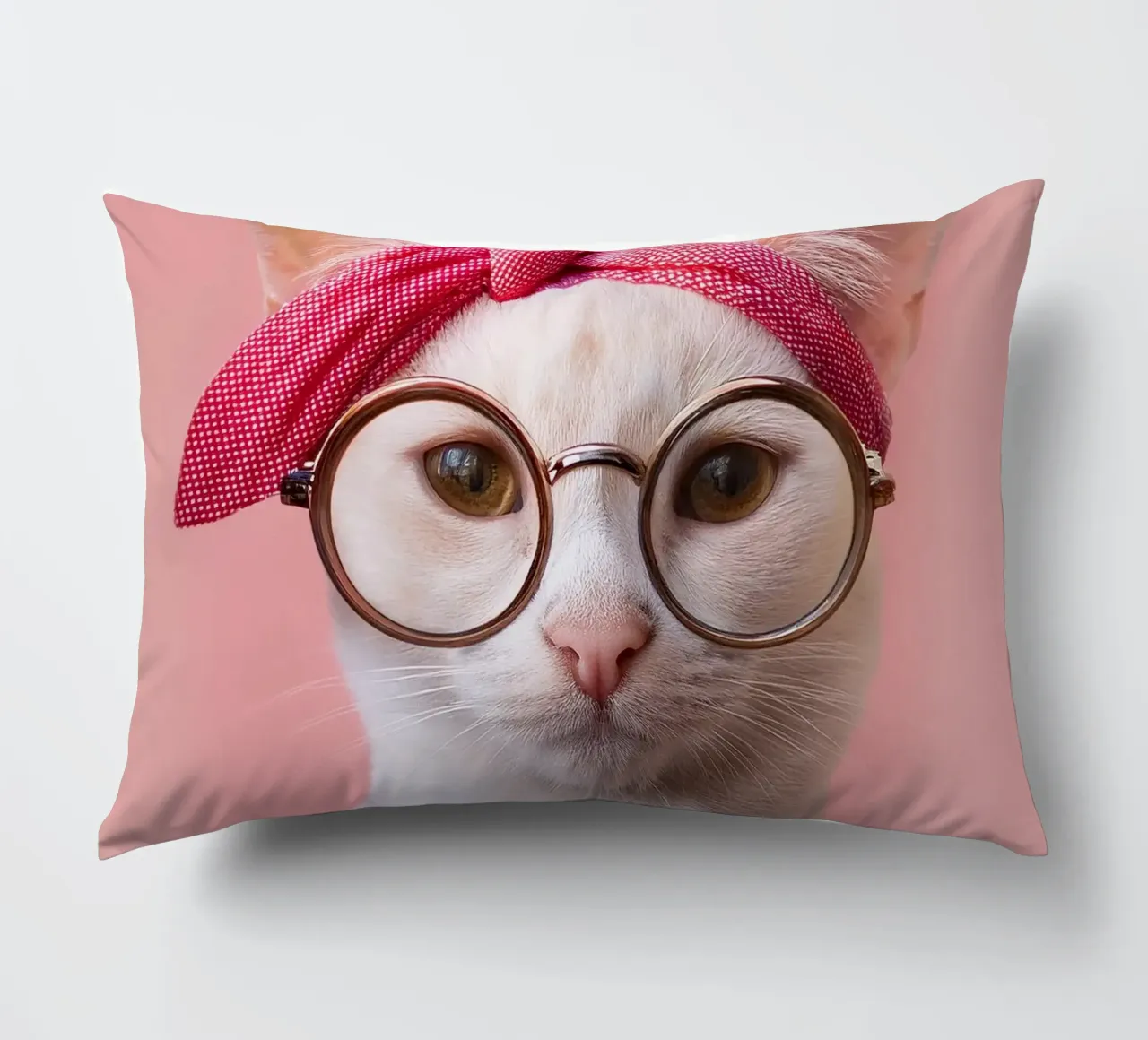 Adorabile gatto con occhiali e fascia per capelli - animale eccentrico cuscino da FlexiDesignsByK