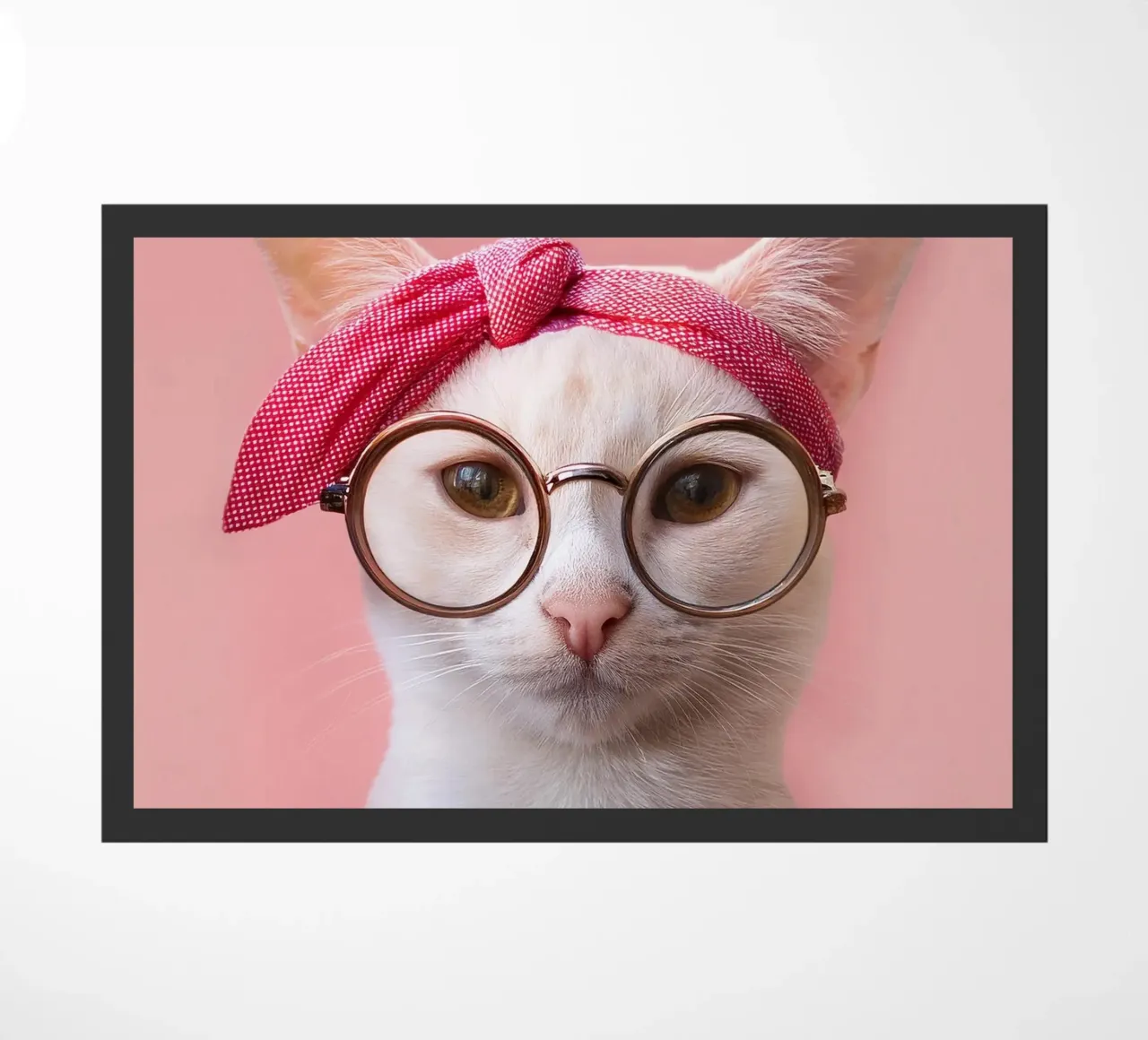 Adorabile gatto con occhiali e fascia per capelli - animale eccentrico zerbino da FlexiDesignsByK