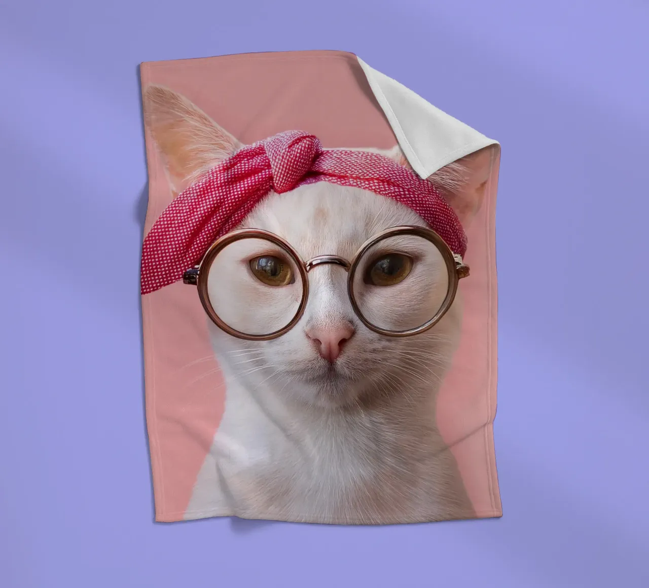 Adorabile gatto con occhiali e fascia per capelli - animale eccentrico coperta in pile da FlexiDesignsByK