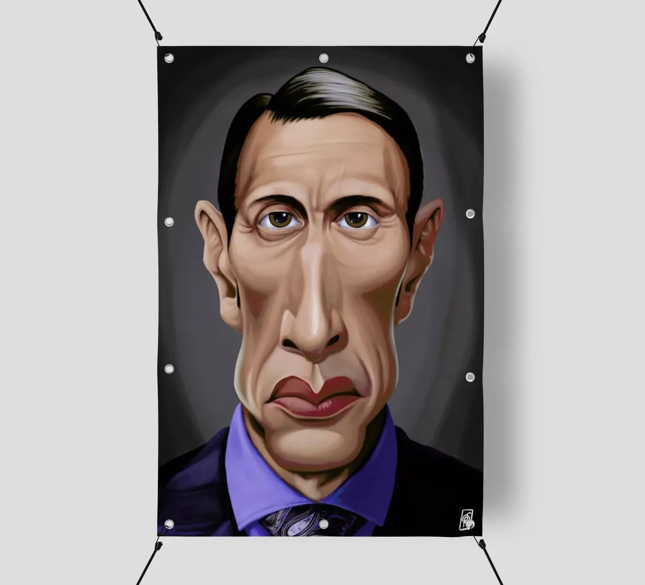 Mads Mikkelson telo in pvc da Rob Art | Illustration