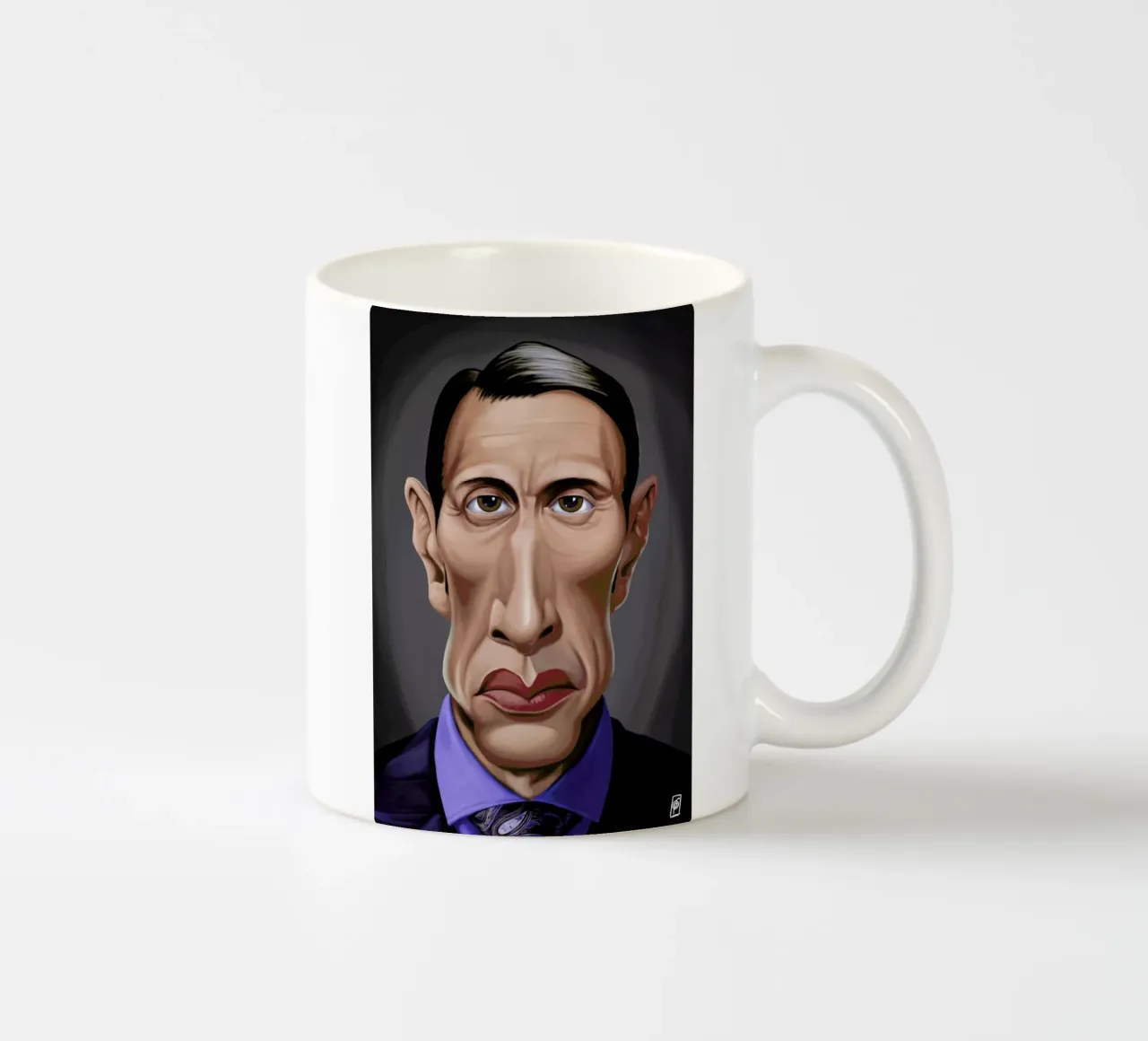 Mads Mikkelson tazza in ceramica da Rob Art | Illustration
