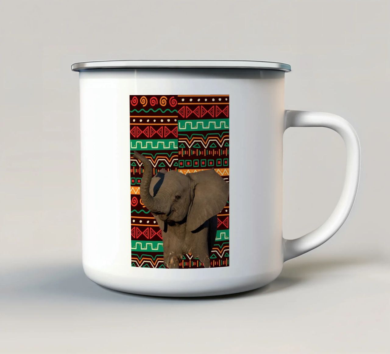 Elefant 2 tazza in smalto da Mounias Design