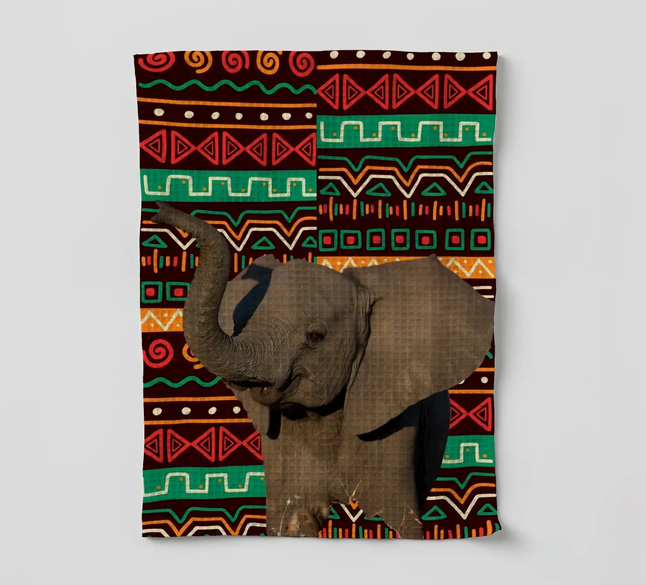 Elefant 2 tea towel by Mounias Design