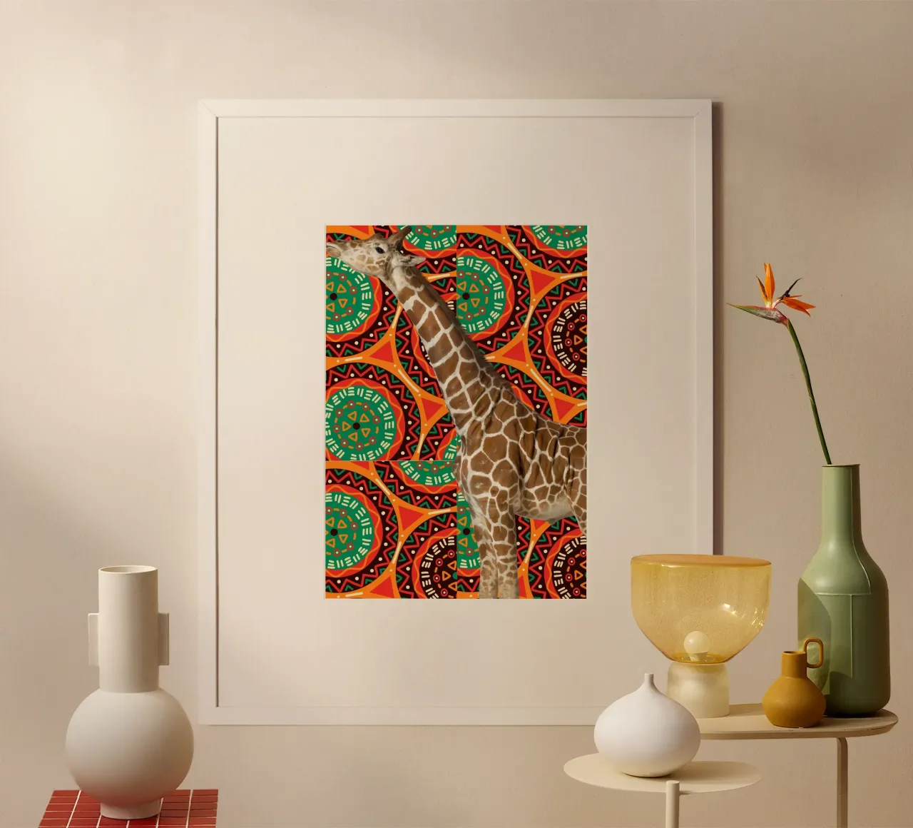 Giraffe poster con telaio in alluminio da Mounias Design