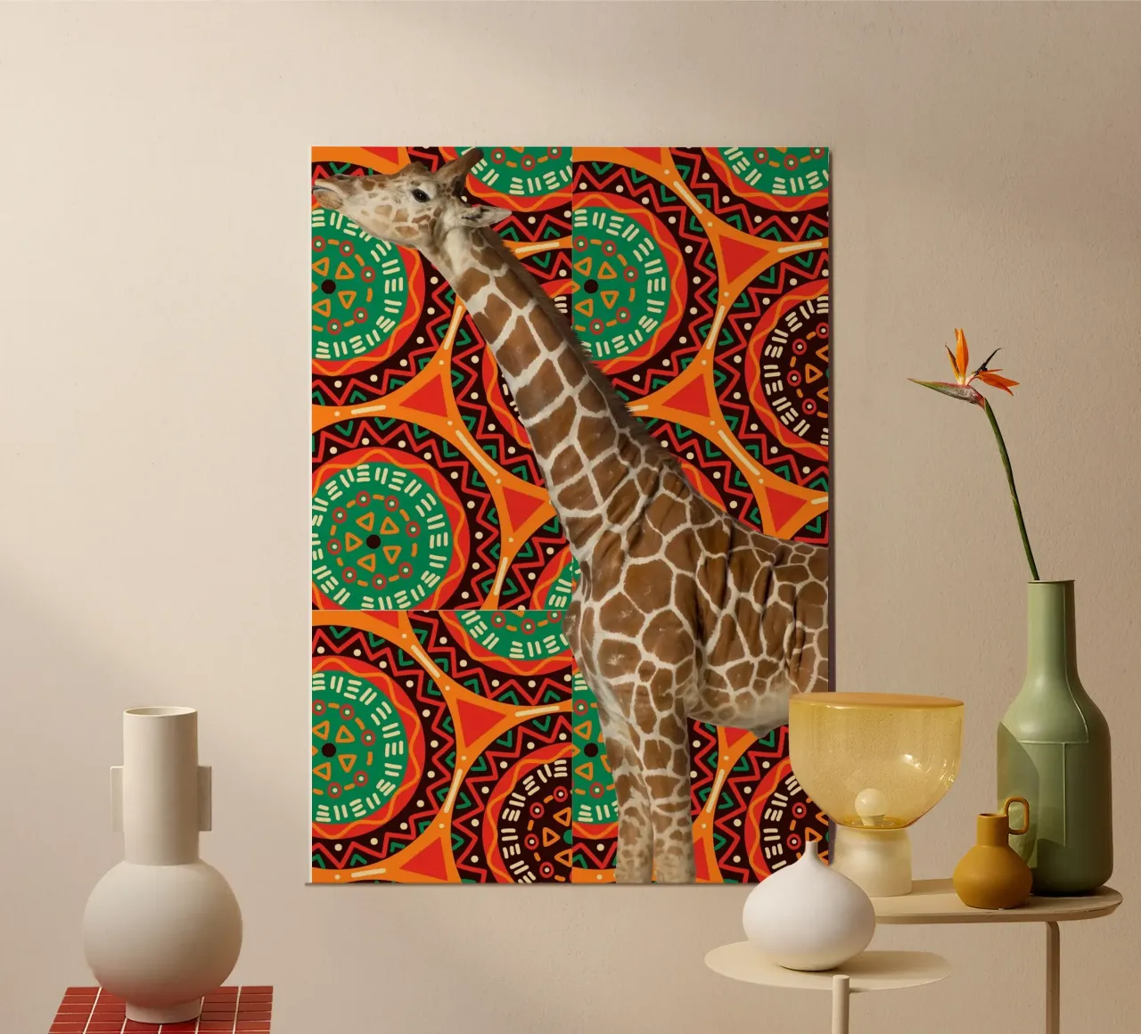 Giraffe poster con telaio in alluminio da Mounias Design