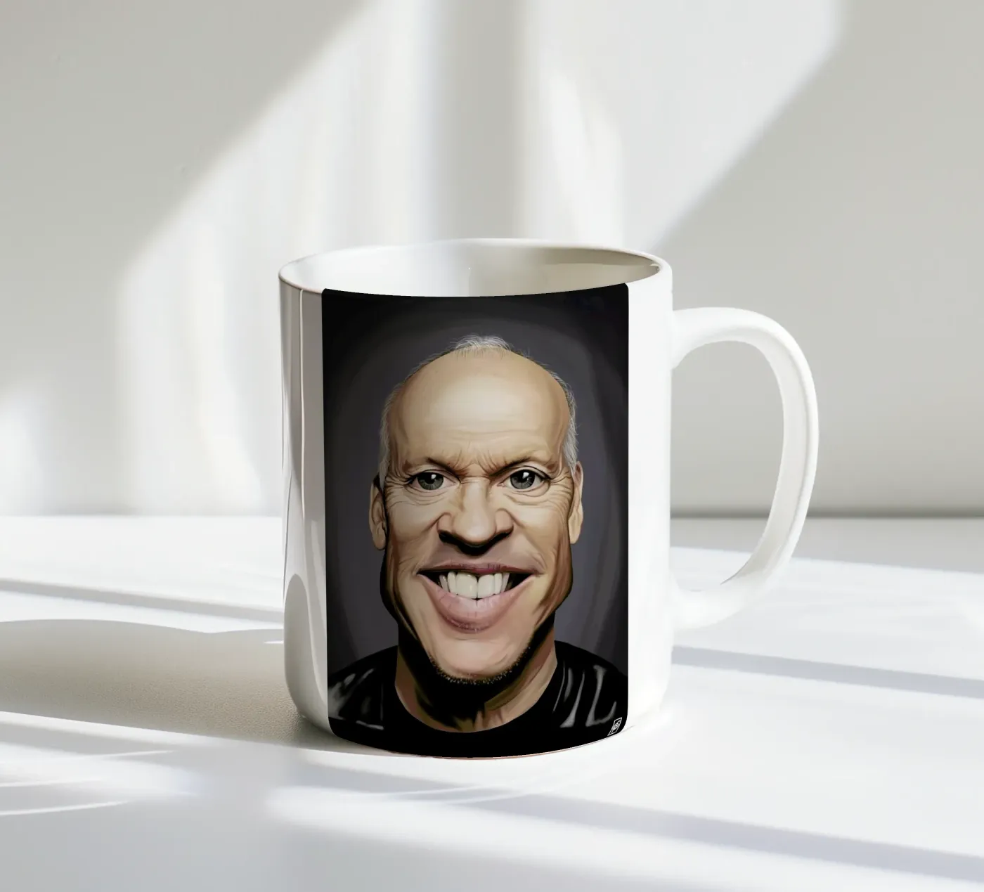Michael Keaton ceramic mug by Rob Art | Illustration