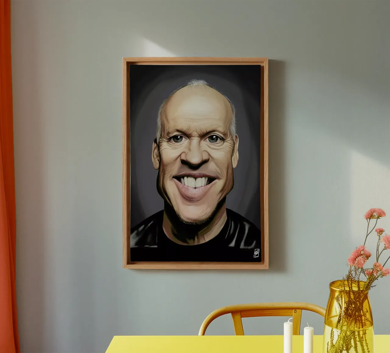 Michael Keaton tela con Cornice a cassetta da Rob Art | Illustration