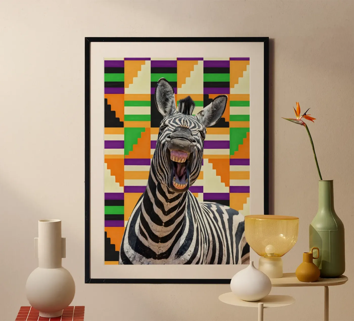 Zebra poster van Mounias Design