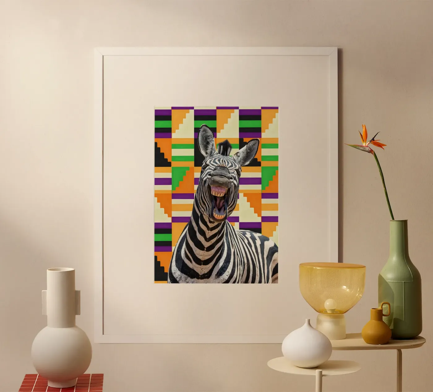 Zebra poster van Mounias Design