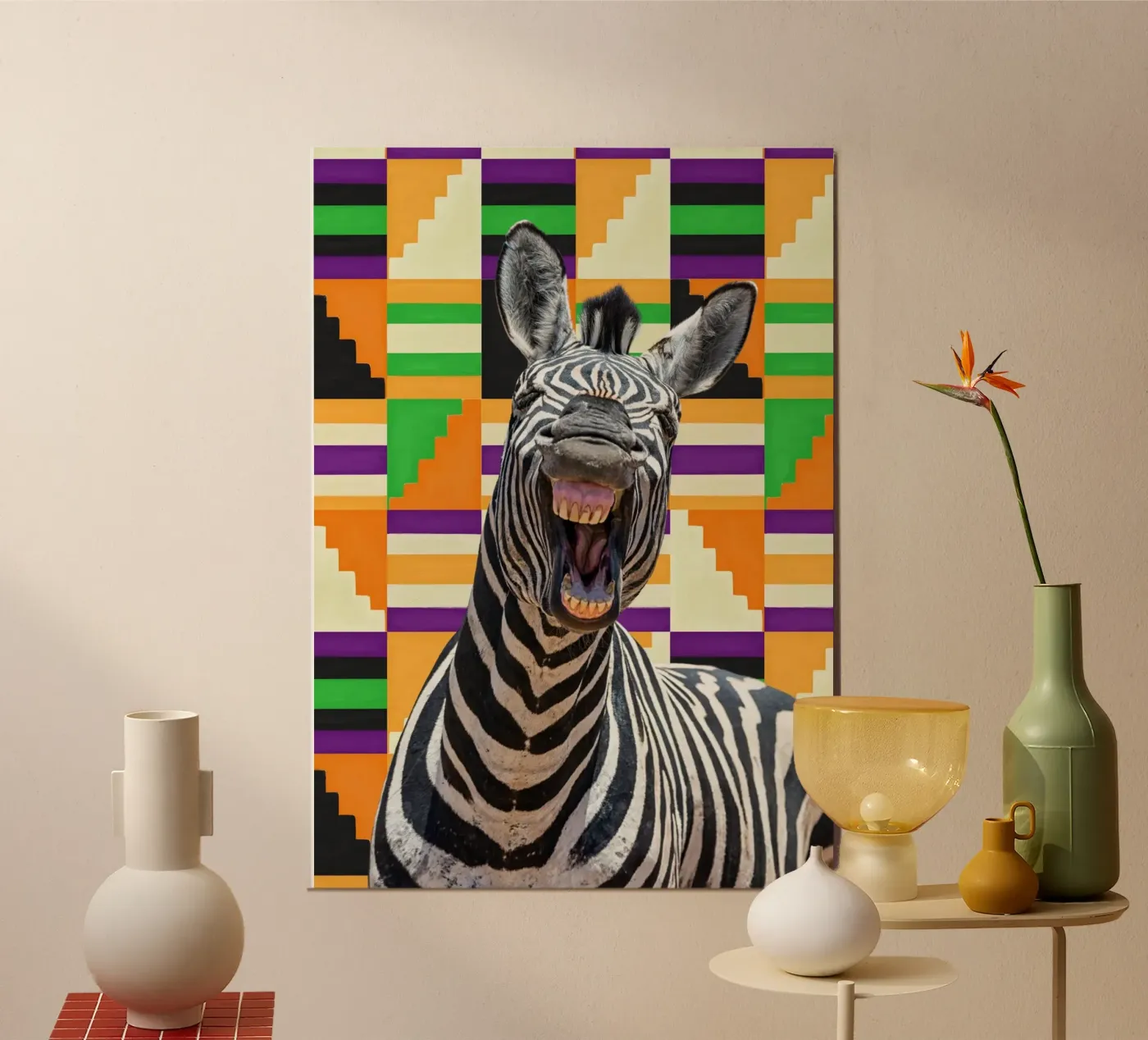 Zebra poster van Mounias Design