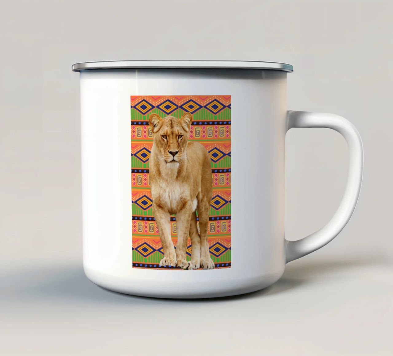 Löwe tazza in smalto da Mounias Design