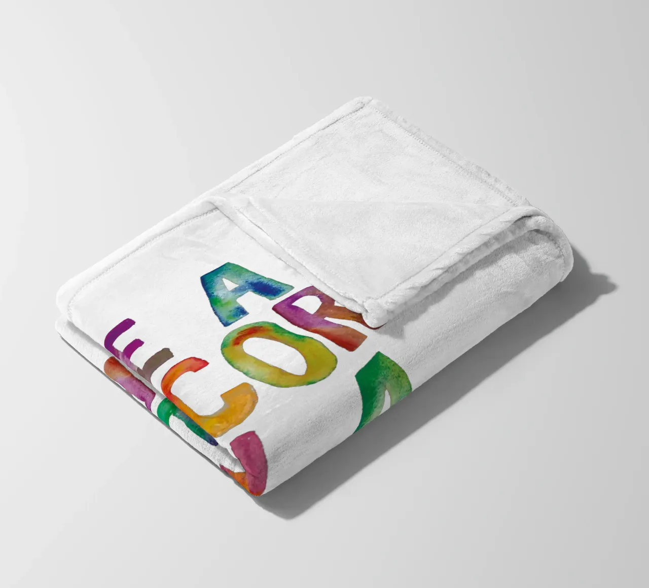 Be a Unicorn in a Field of Horses Rainbow Typography fleece blanket by THE MOTIVATED TYPE