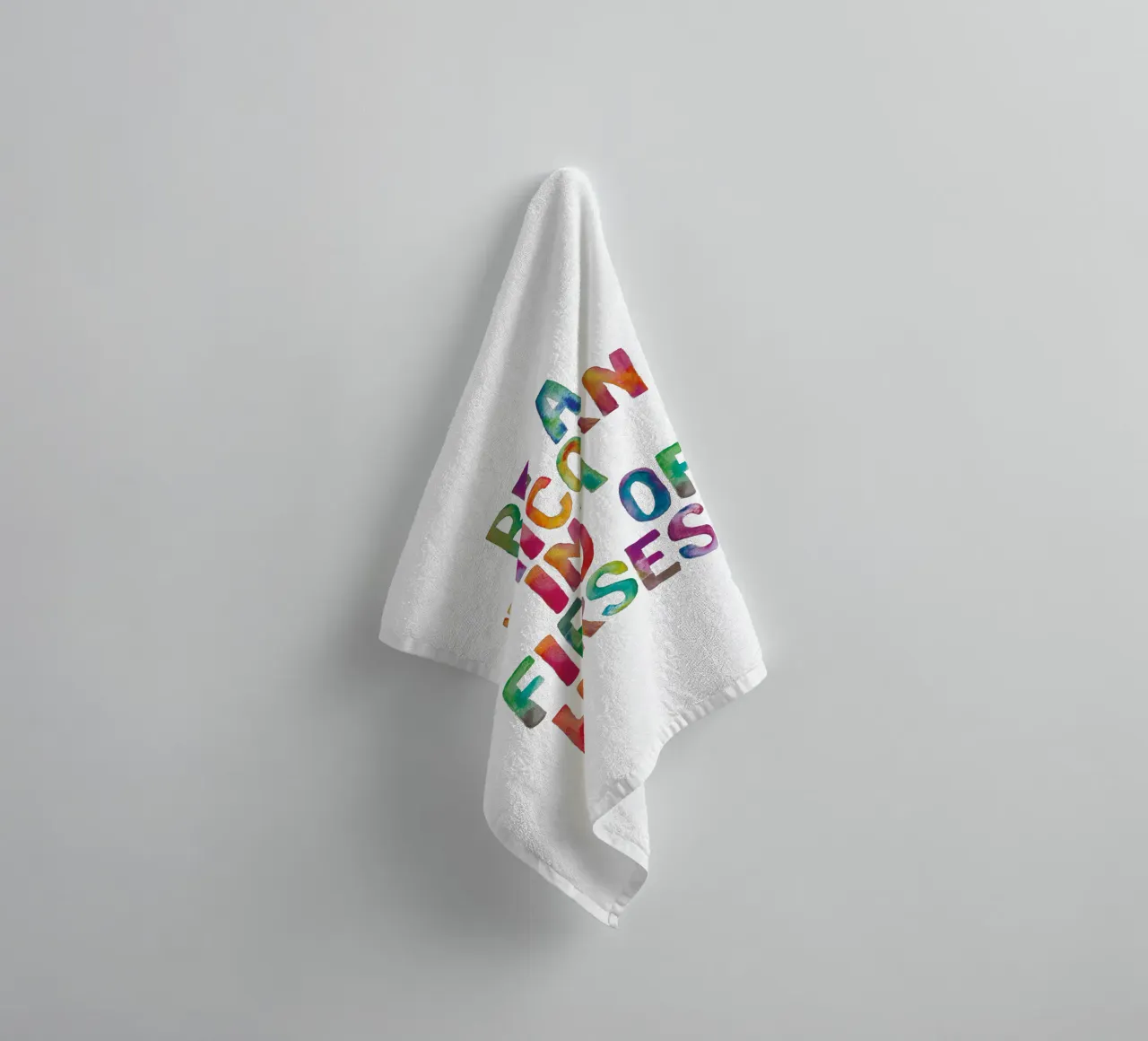 Be a Unicorn in a Field of Horses Rainbow Typography towel by THE MOTIVATED TYPE