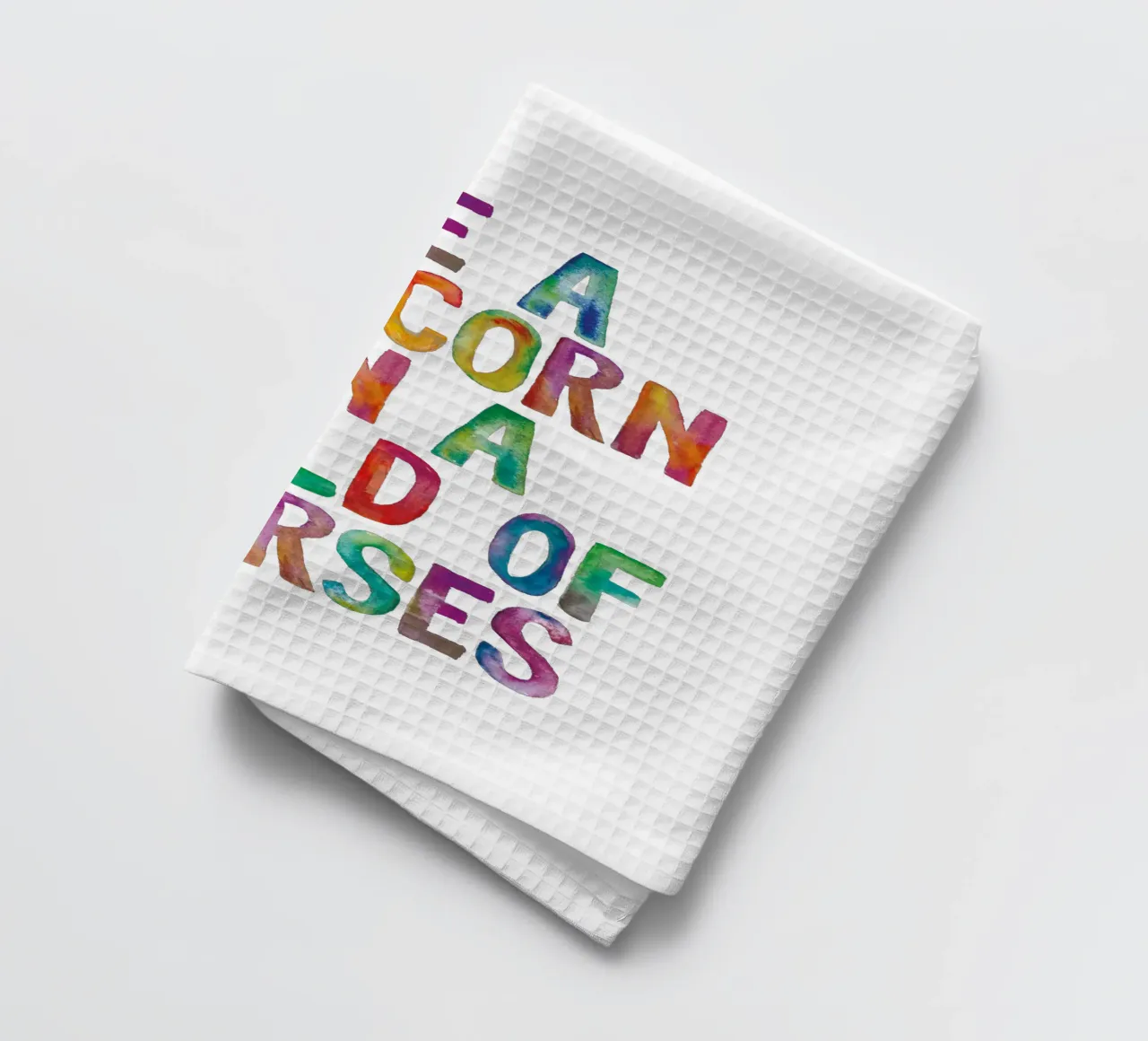 Be a Unicorn in a Field of Horses Typographie arc-en-ciel torchon de THE MOTIVATED TYPE