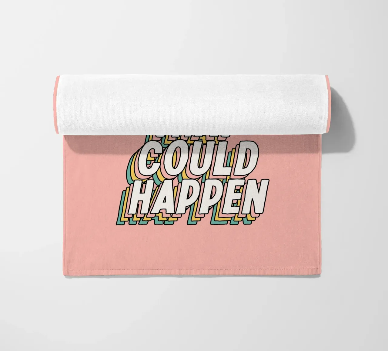 What's The Best That Could Happen Typografie Design beach towel by THE MOTIVATED TYPE