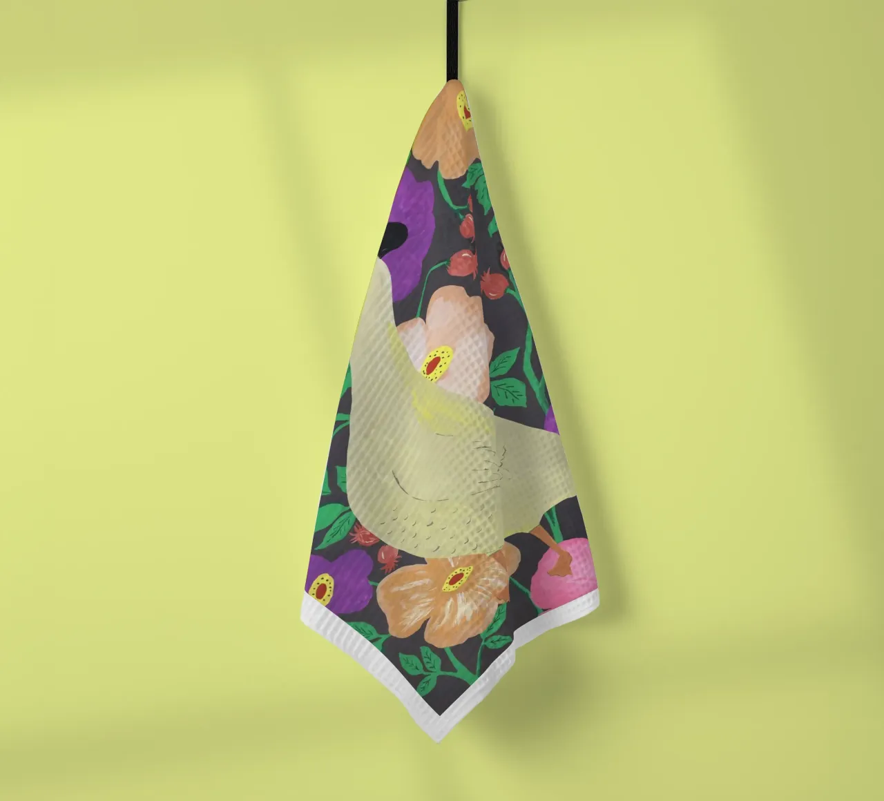 Ducks on Floral Background canovaccio da cucina da Atelier Mave
