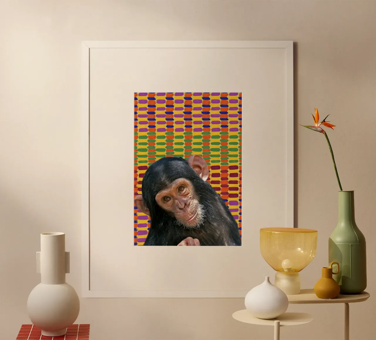 Affe poster con telaio in plastica da Mounias Design
