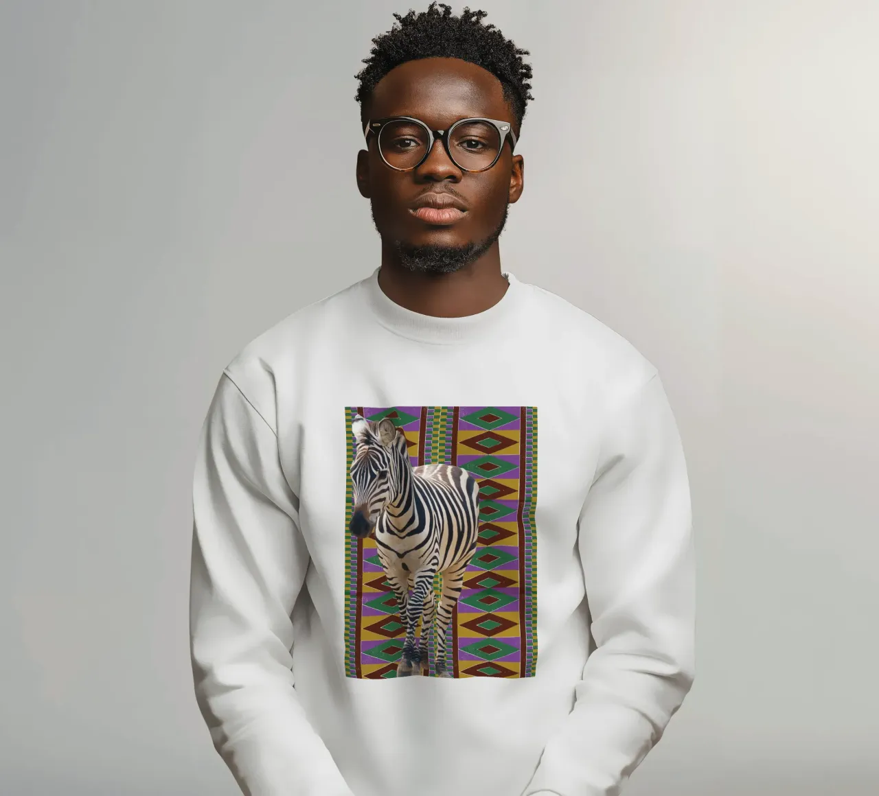 Zebra 2 sweatshirt by Mounias Design