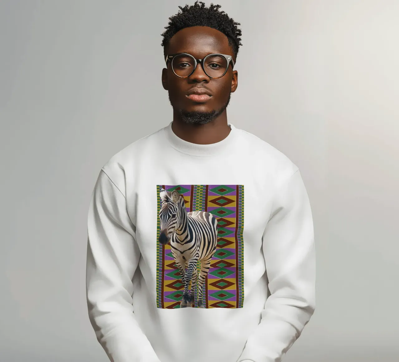 Zebra 2 sweatshirt van Mounias Design