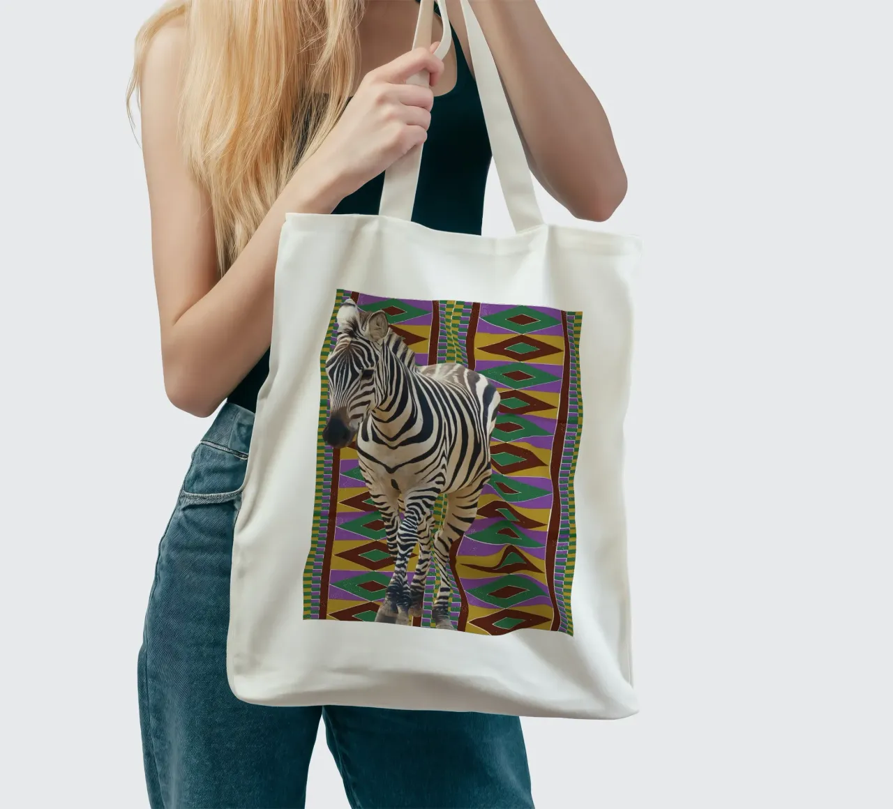 Zebra 2 tote bag by Mounias Design