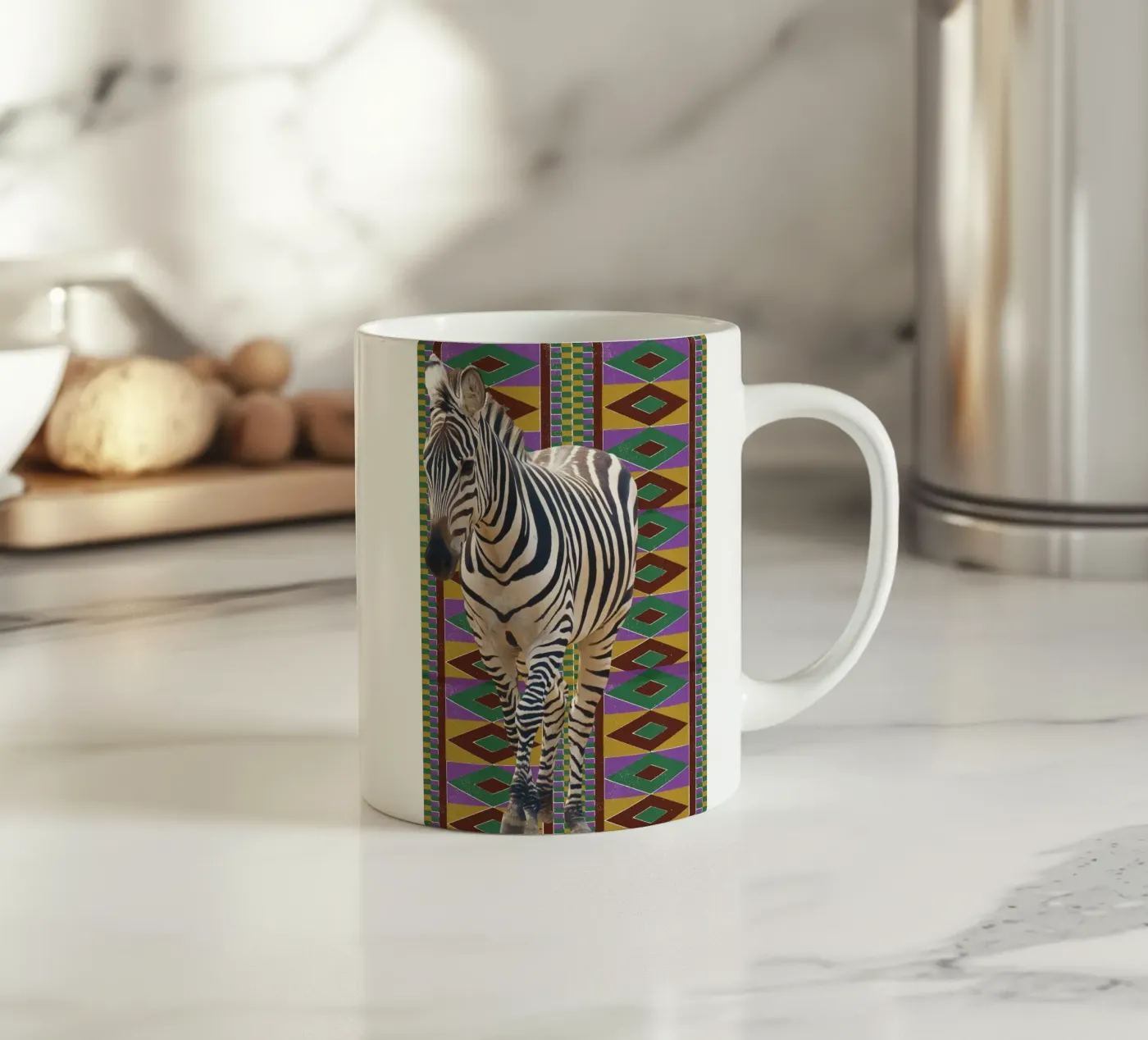 Zebra 2 ceramic mug by Mounias Design