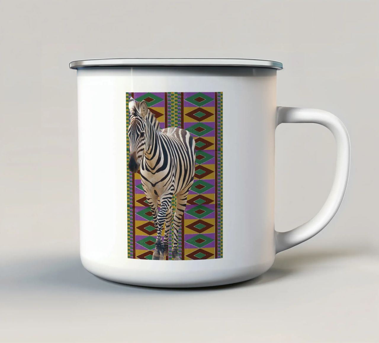 Zebra 2 tazza in smalto da Mounias Design