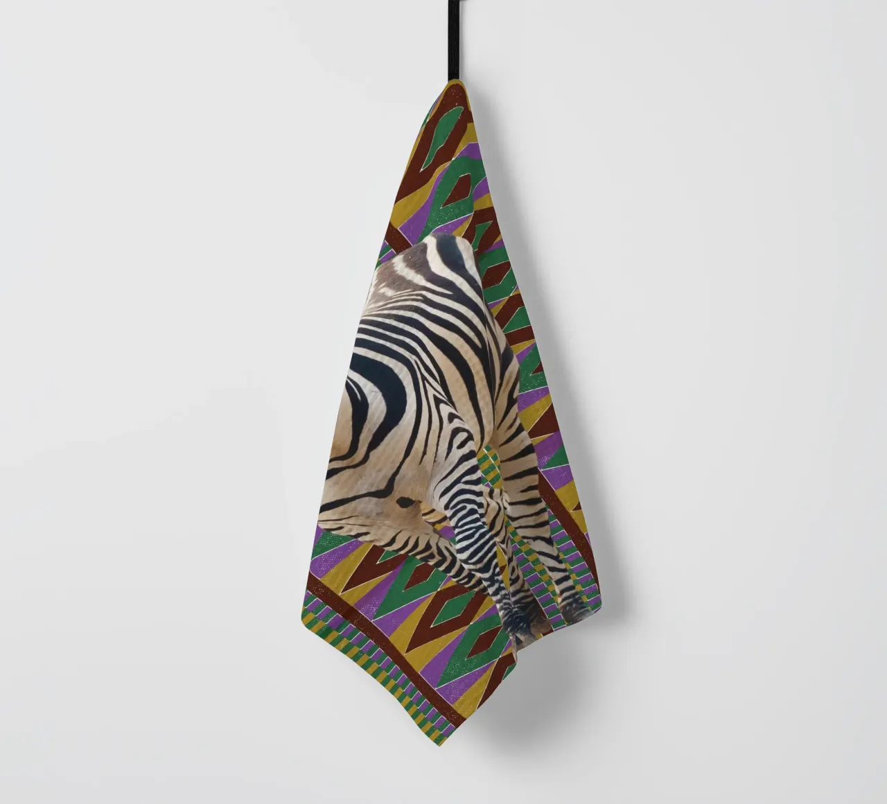 Zebra 2 tea towel by Mounias Design