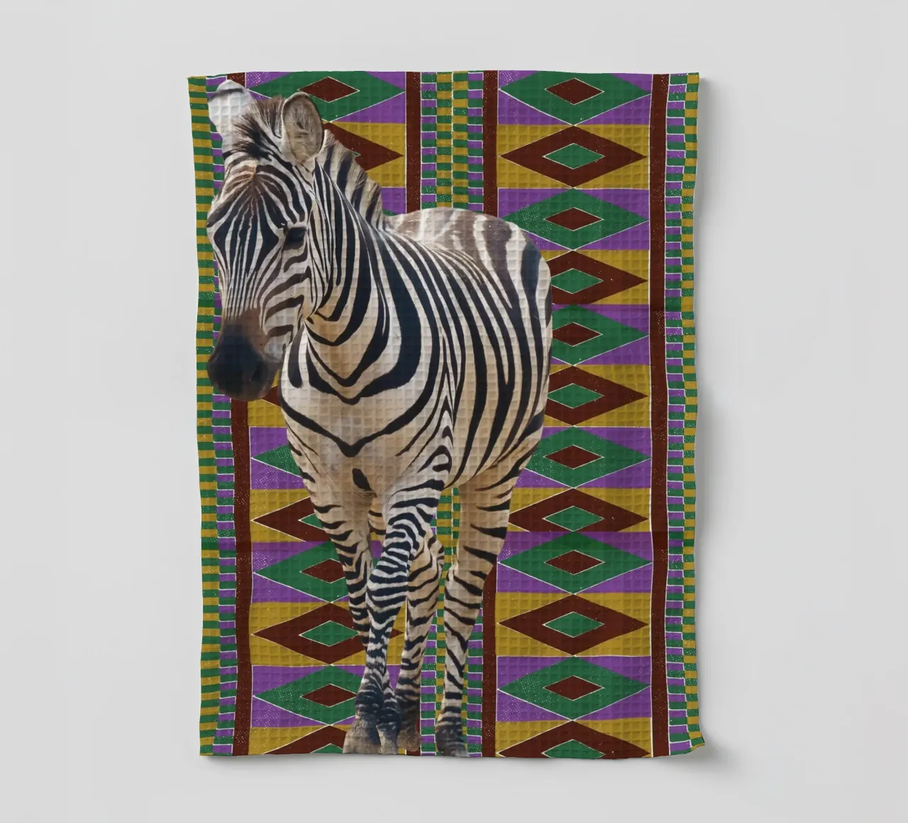 Zebra 2 tea towel by Mounias Design