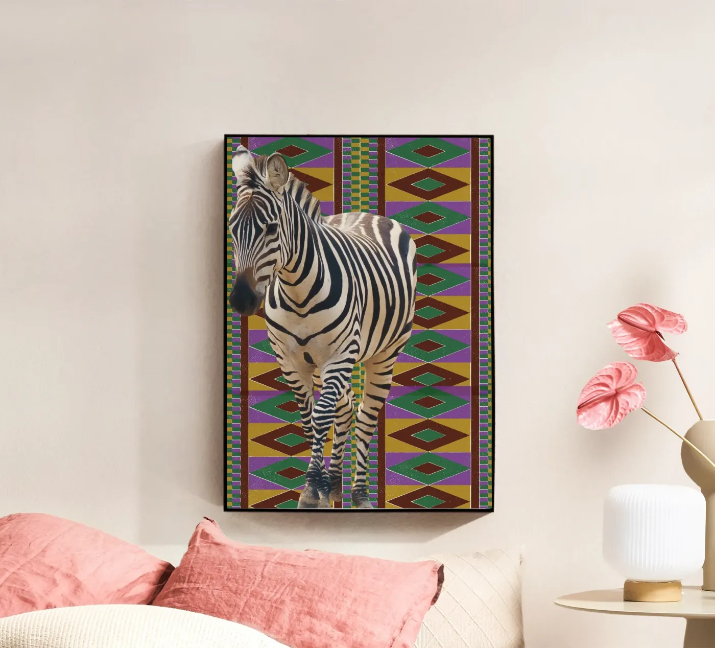 Zebra 2 acryl van Mounias Design