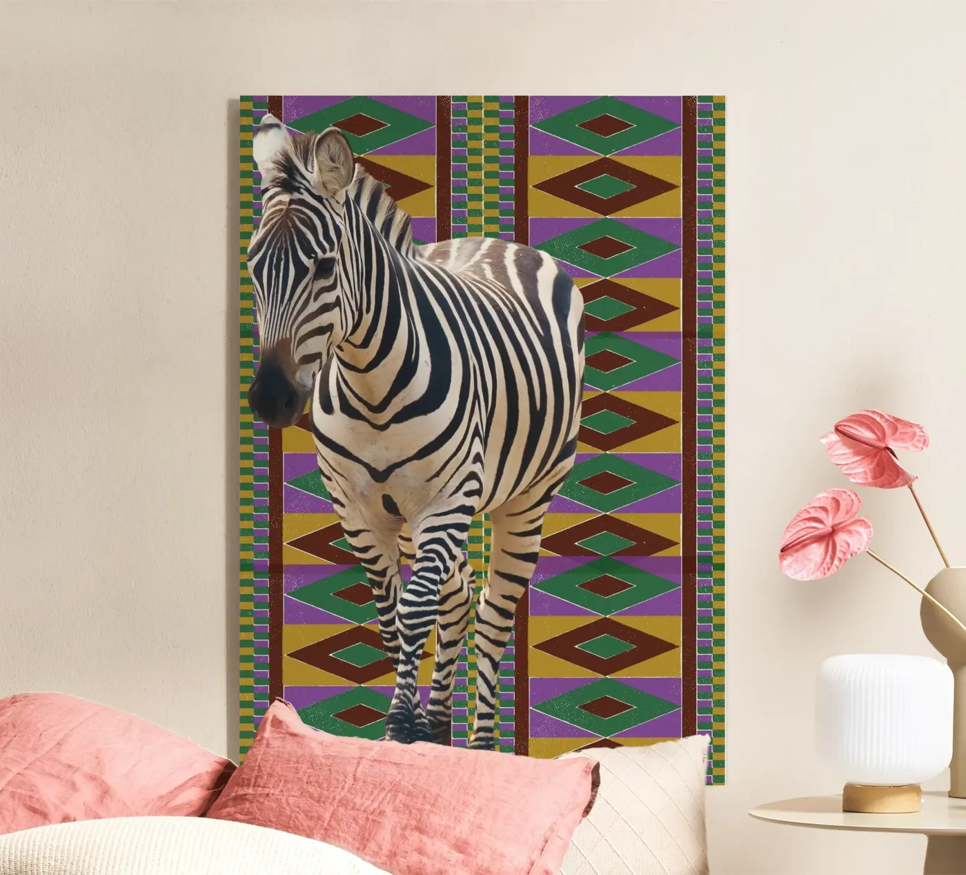 Zebra 2 acryl van Mounias Design