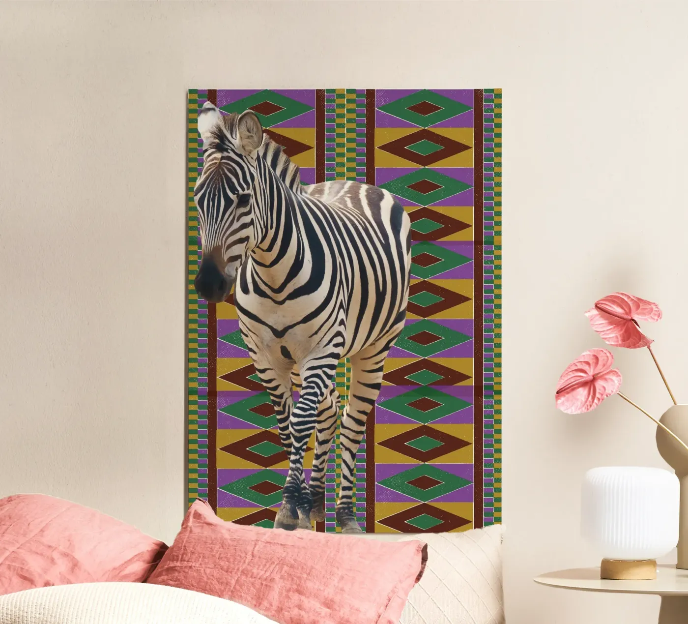Zebra 2 poster van Mounias Design