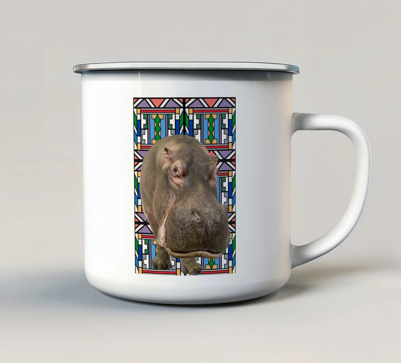 Nilpferd tazza in smalto da Mounias Design