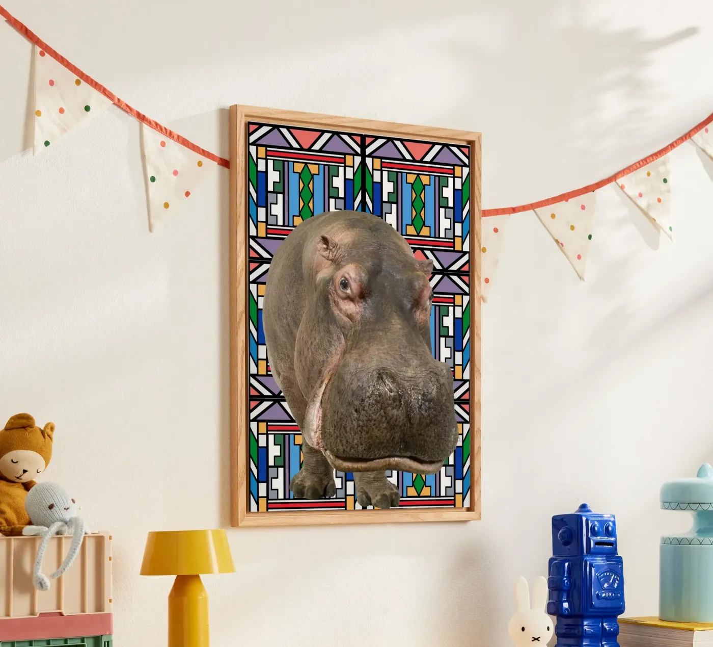 Nilpferd acryl van Mounias Design