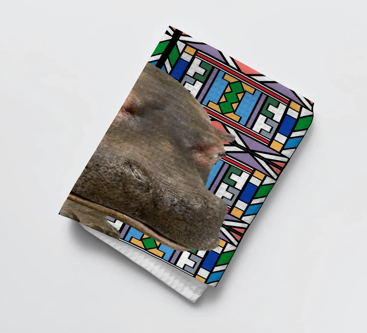 Nilpferd tea towel by Mounias Design